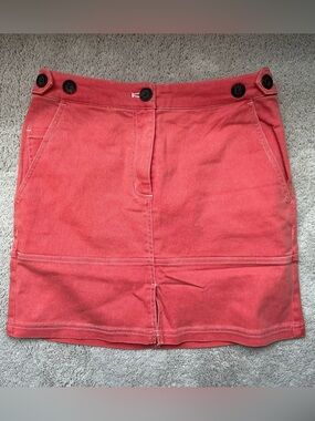 Wildfang Coral-Red Elastic Waist Skirt
